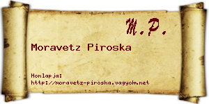 Moravetz Piroska névjegykártya